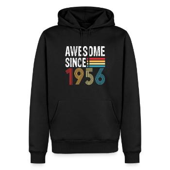 Awesome Since 1956 Geburtstag 1956 Vintage 1956 - Männer Premium Bio Hoodie - Schwarz - Vorne - Nico (187cm)