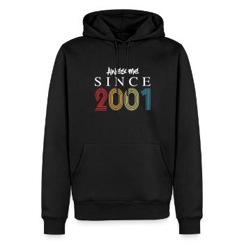 Génial depuis 2001 Anniversaire 2001 Millésime 2001 - Sweat à capuche Premium bio Homme - noir - Devant - Nico (187cm)