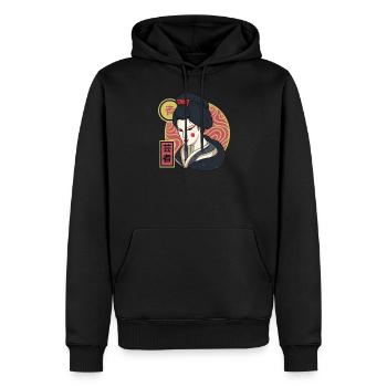 Geisha I Japan Mädchen Anime Motiv für Japanische - Männer Premium Bio Hoodie - Schwarz - Vorne - Nico (187cm)