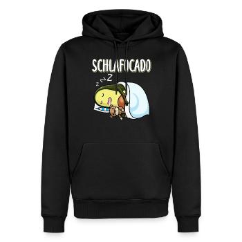 Schlafocado Schlafen Avocado Mit Plüschtier - Männer Premium Bio Hoodie - Schwarz - Vorne - Nico (187cm)