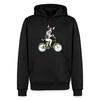 Rat Terrier Hund Fahrrad Radfahren - Männer Premium Bio Hoodie - Schwarz - Vorne - Nico (187cm)