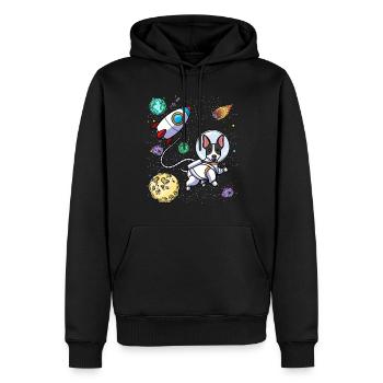 Rat Terrier Hund Im Weltraum Planeten Astronaut - Männer Premium Bio Hoodie - Schwarz - Vorne - Nico (187cm)