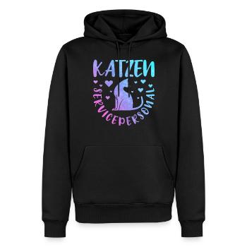Katzen Servicepersonal Katzenbesitzer - Männer Premium Bio Hoodie - Schwarz - Vorne - Nico (187cm)