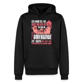 Dorflegende Dorf Männer Frauen - Männer Premium Bio Hoodie - Schwarz - Vorne - Nico (187cm)