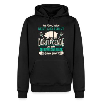 Dorflegende Dorf Männer Frauen - Männer Premium Bio Hoodie - Schwarz - Vorne - Nico (187cm)