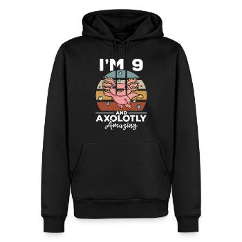 Axolotl I'm 9 And Axolotly Amazing - Axolotl - Männer Premium Bio Hoodie - Schwarz - Vorne - Nico (187cm)