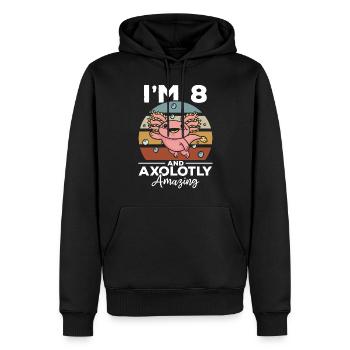 Axolotl I'm 8 And Axolotly Amazing - Axolotl - Männer Premium Bio Hoodie - Schwarz - Vorne - Nico (187cm)