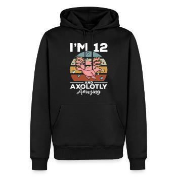 Axolotl I'm 12 And Axolotly Amazing - Axolotl - Männer Premium Bio Hoodie - Schwarz - Vorne - Nico (187cm)