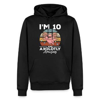 Axolotl I'm 10 And Axolotly Amazing - Axolotl - Männer Premium Bio Hoodie - Schwarz - Vorne - Nico (187cm)