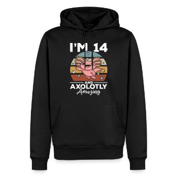Axolotl I'm 14 And Axolotly Amazing - Axolotl - Männer Premium Bio Hoodie - Schwarz - Vorne - Nico (187cm)