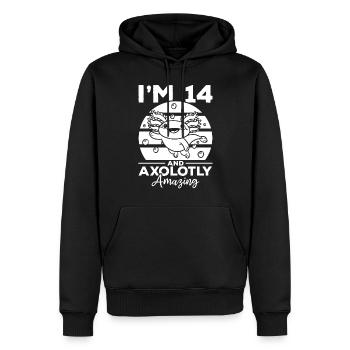 Axolotl I'm 14 And Axolotly Amazing - Axolotl - Männer Premium Bio Hoodie - Schwarz - Vorne - Nico (187cm)