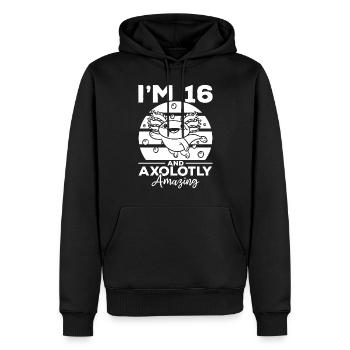 Axolotl I'm 16 And Axolotly Amazing - Axolotl - Männer Premium Bio Hoodie - Schwarz - Vorne - Nico (187cm)