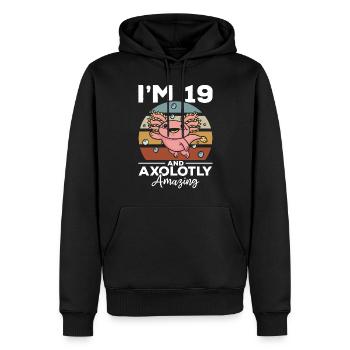 Axolotl I'm 19 And Axolotly Amazing - Axolotl - Männer Premium Bio Hoodie - Schwarz - Vorne - Nico (187cm)