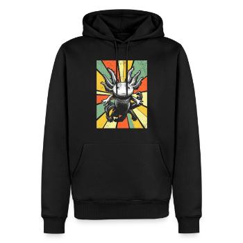 Axolotl Fish Coucher de soleil Axolotl Lover I Retro Axolotl - Sweat à capuche Premium bio Homme - noir - Devant - Nico (187cm)