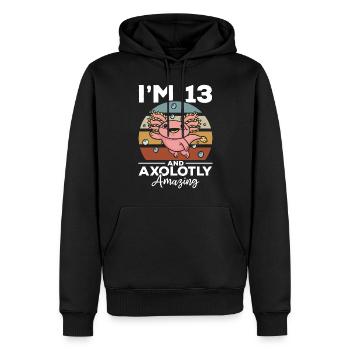 Axolotl I'm 13 And Axolotly Amazing - Axolotl - Männer Premium Bio Hoodie - Schwarz - Vorne - Nico (187cm)