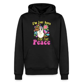 Hippie - Männer Premium Bio Hoodie - Schwarz - Vorne - Nico (187cm)