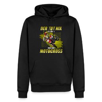 Motocross Enduro Offroad Dirt Bike Superbike Motor - Männer Premium Bio Hoodie - Schwarz - Vorne - Nico (187cm)