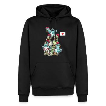 Lustig Zombie-Huhn Hühner Halloween Kostüm - Männer Premium Bio Hoodie - Schwarz - Vorne - Nico (187cm)
