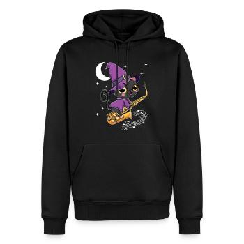 Saxophon Halloween Hexe Kawaii Scary Schwarze - Männer Premium Bio Hoodie - Schwarz - Vorne - Nico (187cm)