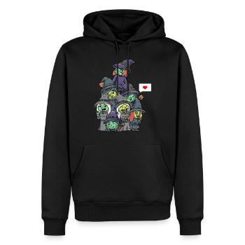 Drôles de sorcières Effrayantes Halloween - Sweat à capuche Premium bio Homme - noir - Devant - Nico (187cm)