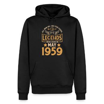 Birthday The legends were born in May 1959 - Men’s Premium Organic Hoodie - black - Front - Nico (187cm)