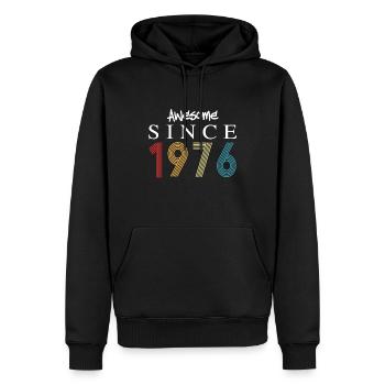 Génial depuis 1976 Anniversaire 1976 Millésime 1976 - Sweat à capuche Premium bio Homme - noir - Devant - Nico (187cm)