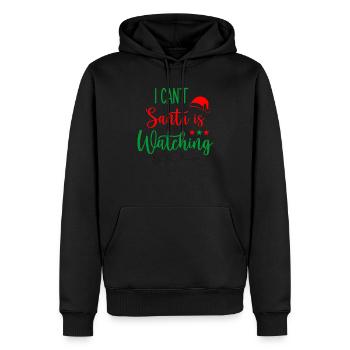 Je ne vois pas le motif norvégien du Père Noël - Sweat à capuche Premium bio Homme - noir - Devant - Nico (187cm)