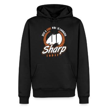 Just a Girl who Looking Sharp Today Stachelschwein - Männer Premium Bio Hoodie - Schwarz - Vorne - Nico (187cm)