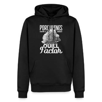 Porcupines great Quill Factor Stachelschwein - Männer Premium Bio Hoodie - Schwarz - Vorne - Nico (187cm)