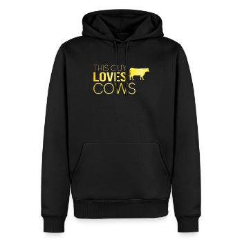 Typ Kuh Spruch - Männer Premium Bio Hoodie - Schwarz - Vorne - Nico (187cm)