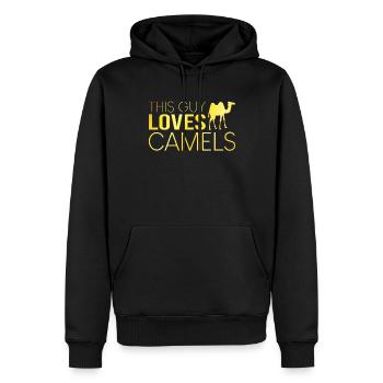 Type Camel Saying - Men’s Premium Organic Hoodie - black - Front - Nico (187cm)