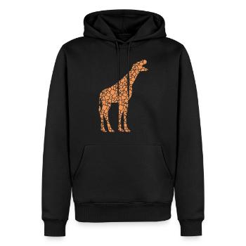 Drôle de girafe dinosaure girafe avec drôle de tête de dino - Sweat à capuche Premium bio Homme - noir - Devant - Nico (187cm)