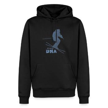 Snowboarder Geschenkideen meine DNA - Männer Premium Bio Hoodie - Schwarz - Vorne - Nico (187cm)