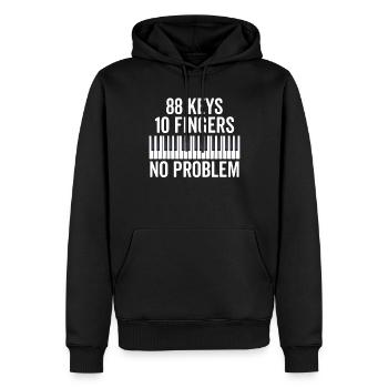 Lustiger Klavierspieler Lehrer 88 Tasten Klavierliebhaber - Männer Premium Bio Hoodie - Schwarz - Vorne - Nico (187cm)