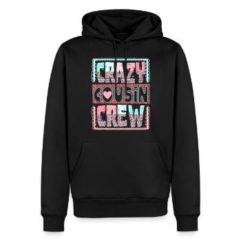 Crazy Cousin Crew - Sweat à capuche Premium bio Homme - noir - Devant - Nico (187cm)