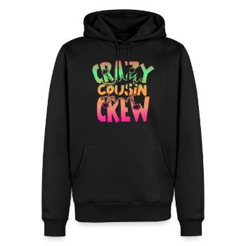 Crazy Cousin Crew - Sweat à capuche Premium bio Homme - noir - Devant - Nico (187cm)