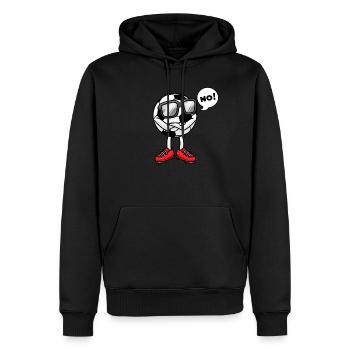 Fußball Ball Sport Sturkopf Fußballspieler Männer - Männer Premium Bio Hoodie - Schwarz - Vorne - Nico (187cm)