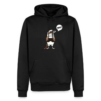 Lachender Hans Vogel Jägerliest Stur Nein - Männer Premium Bio Hoodie - Schwarz - Vorne - Nico (187cm)