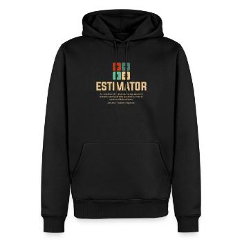 estimator definition, estimator - Männer Premium Bio Hoodie - Schwarz - Vorne - Nico (187cm)