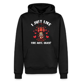 Fourmi de feu avec jouet câlin - Sweat à capuche Premium bio Homme - noir - Devant - Nico (187cm)