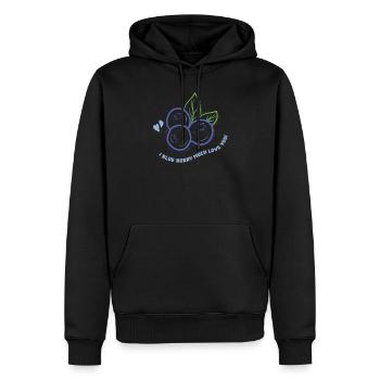 Blaubeere Heidelbeere Strauch Wald Waldfrucht - Männer Premium Bio Hoodie - Schwarz - Vorne - Nico (187cm)