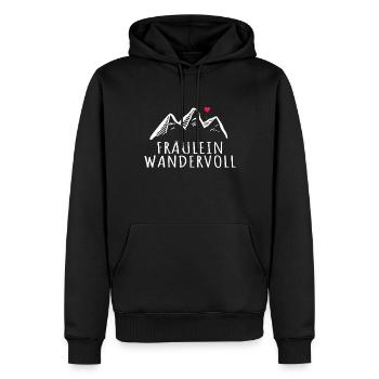 Fräulein Wandervoll Wander Woman Hobby Berge - Männer Premium Bio Hoodie - Schwarz - Vorne - Nico (187cm)