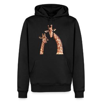 Giraffe Lover Zoo Giraffe Zoo Animal Giraffes - Men’s Premium Organic Hoodie - black - Front - Nico (187cm)
