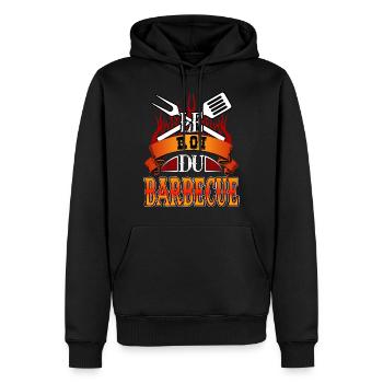 Le Roi Du Barbecue BBQ - Sweat à capuche Premium bio Homme - noir - Devant - Nico (187cm)