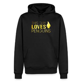 Typ Pinguin Spruch - Männer Premium Bio Hoodie - Schwarz - Vorne - Nico (187cm)