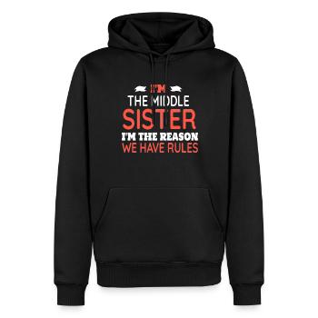 Schwester Funny Family Rules Sarkastische Familie Matchin - Männer Premium Bio Hoodie - Schwarz - Vorne - Nico (187cm)