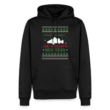 Merry Fishmas And A Crappie New Year - Dire moche - Sweat à capuche Premium bio Homme - noir - Devant - Nico (187cm)