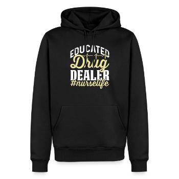 Ausgebildeter Drogendealer #nurselife - Männer Premium Bio Hoodie - Schwarz - Vorne - Nico (187cm)