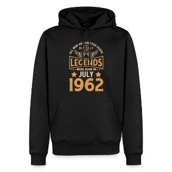 60e anniversaire 60 légendes sont nées en juillet 1962 - Sweat à capuche Premium bio Homme - noir - Devant - Nico (187cm)