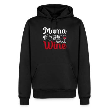 Mom needs some wine - Men’s Premium Organic Hoodie - black - Front - Nico (187cm)